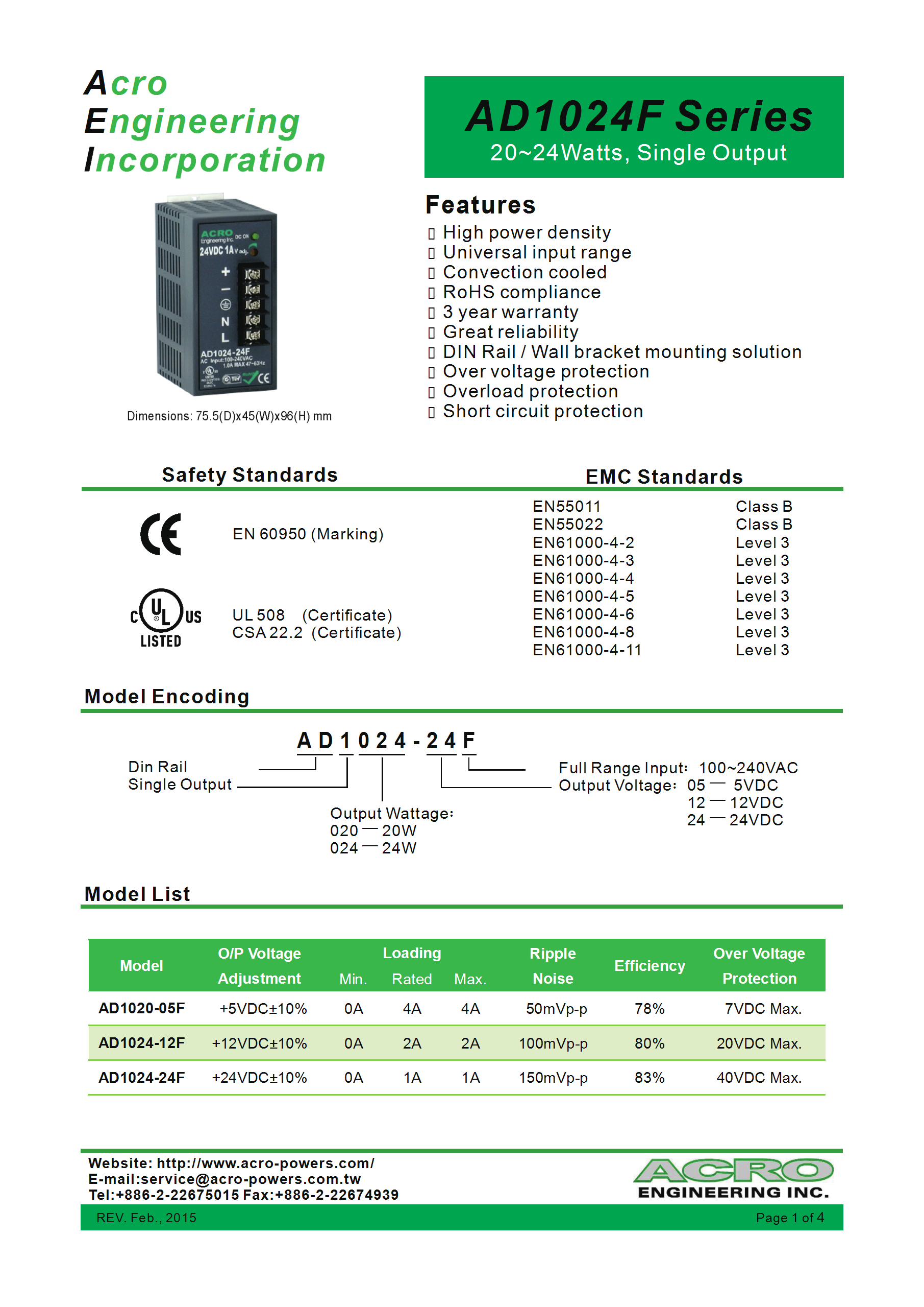 Nguồn điện công nghiệp AD1024-24F